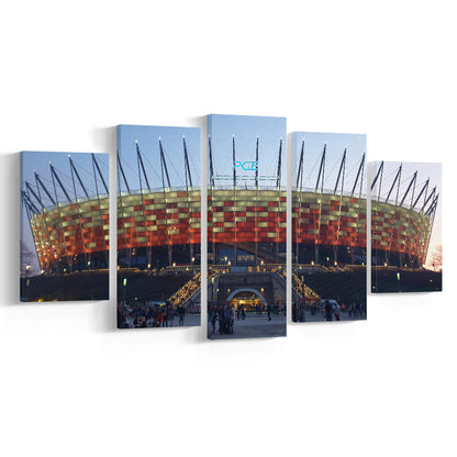 Pge Narodowy Stadium, Stadium Canvas, Sport Art, Gift for him, 5 Panel, Large Canvas, Canvas Print Wall Art