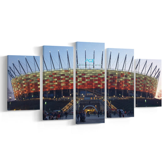 Pge Narodowy Stadium, Stadium Canvas, Sport Art, Gift for him, 5 Panel, Large Canvas, Canvas Print Wall Art