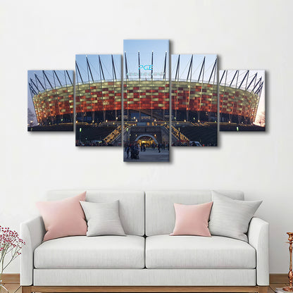 Pge Narodowy Stadium, Stadium Canvas, Sport Art, Gift for him, 5 Panel, Large Canvas, Canvas Print Wall Art