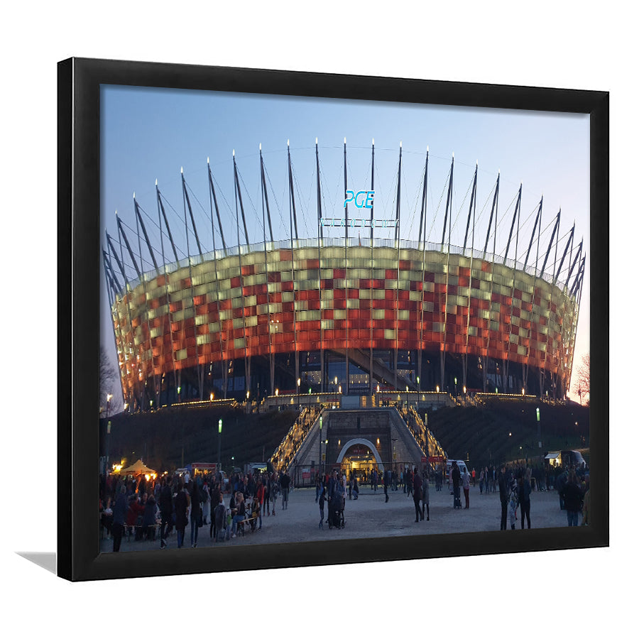 Pge Narodowy Stadium, Stadium Canvas, Sport Art, Gift for him, Framed Art Print Wall Decor, Picture Framed