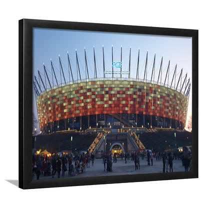 Pge Narodowy Stadium, Stadium Canvas, Sport Art, Gift for him, Framed Art Print Wall Decor, Picture Framed