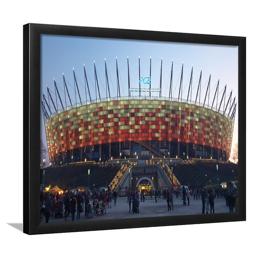Pge Narodowy Stadium, Stadium Canvas, Sport Art, Gift for him, Framed Art Print Wall Decor, Picture Framed