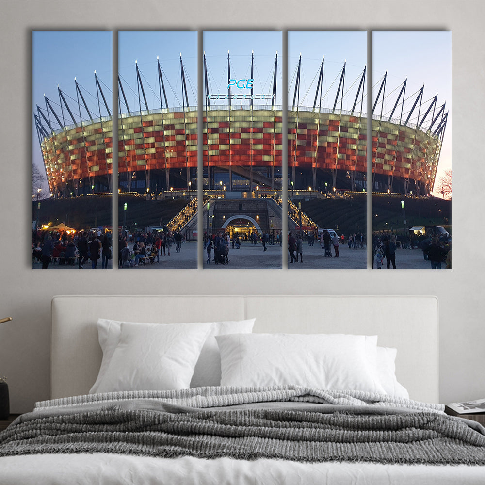Pge Narodowy Stadium, Stadium Canvas, Sport Art, 5 Panel B, Extra Large Canvas, Canvas Print Wall Art