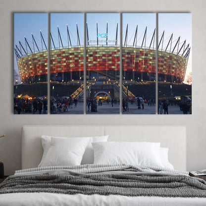 Pge Narodowy Stadium, Stadium Canvas, Sport Art, 5 Panel B, Extra Large Canvas, Canvas Print Wall Art