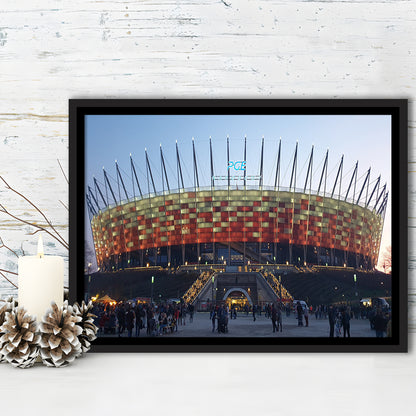 Pge Narodowy Stadium, Stadium Canvas, Sport Art, Framed Canvas Print Wall Art, Floating Frame