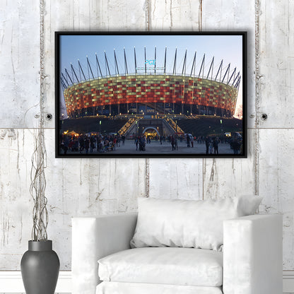 Pge Narodowy Stadium, Stadium Canvas, Sport Art, Framed Canvas Print Wall Art, Floating Frame