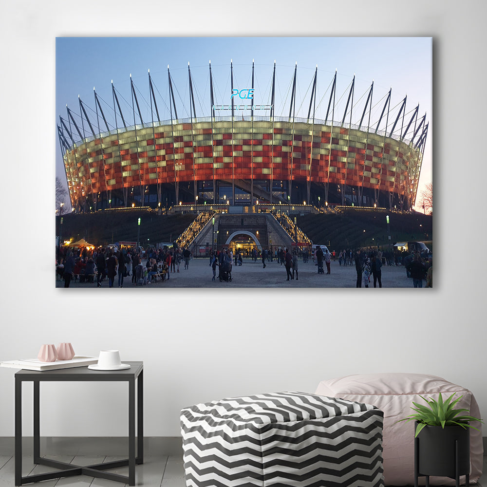 Pge Narodowy Stadium, Stadium Canvas, Sport Art, Gift for him, Man Cave Decor, Art Print, Canvas Print Wall Art