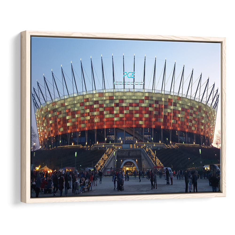 Pge Narodowy Stadium, Stadium Canvas, Sport Art, Framed Canvas Print Wall Art, Floating Frame