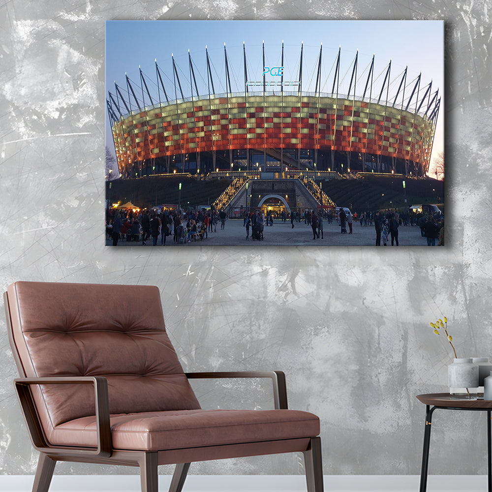 Pge Narodowy Stadium, Stadium Canvas, Sport Art, Gift for him, Man Cave Decor, Art Print, Canvas Print Wall Art