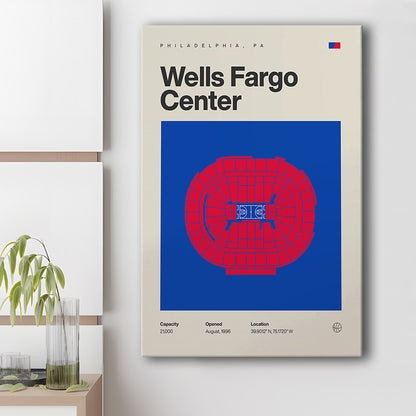 Philadelphia Stadium Print, Sixers Wells Fargo Center Print, Fan Gifts, Sport Art, Canvas Print Wall Art