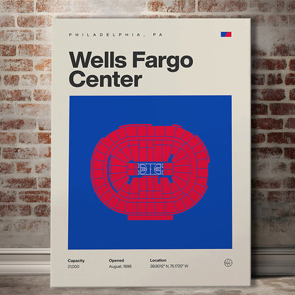 Philadelphia Stadium Print, Sixers Wells Fargo Center Print, Fan Gifts, Sport Art, Canvas Print Wall Art