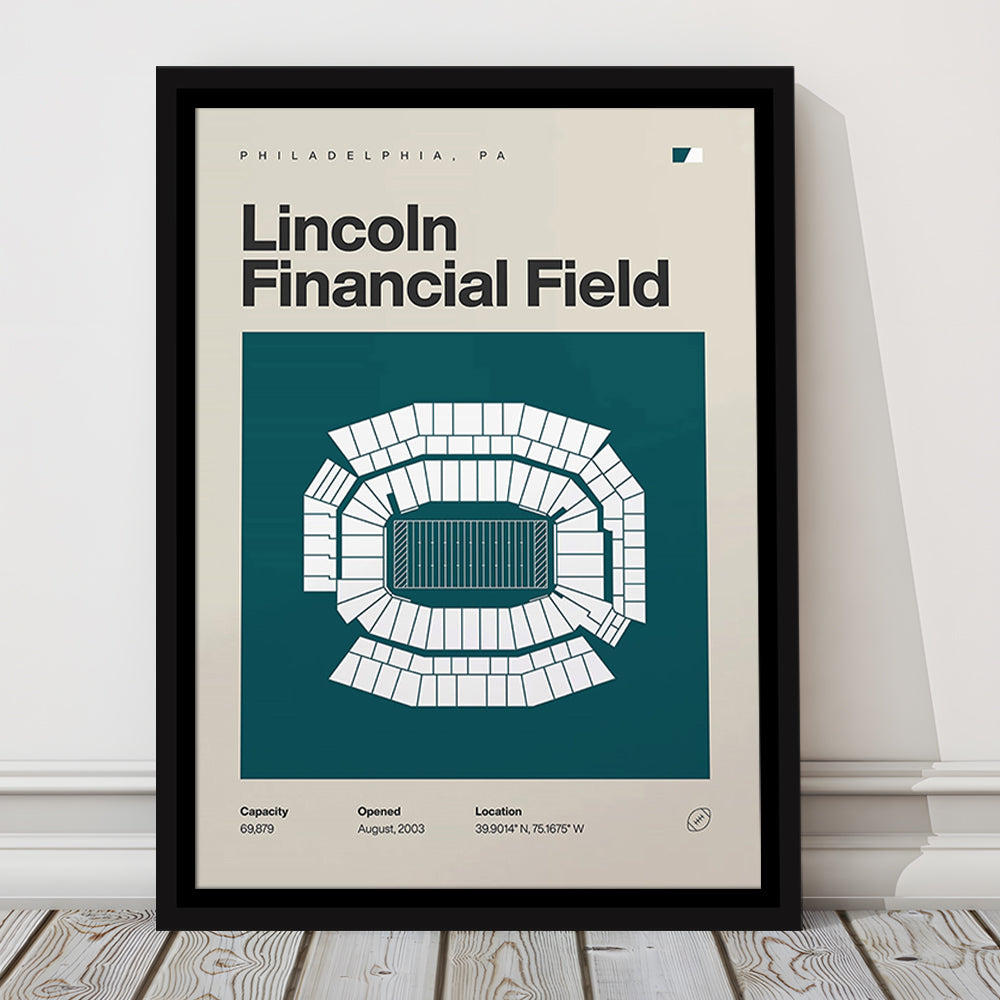 Philadelphia Stadium Print, Lincoln Financial Field Stadium Print, Man Cave Gift, Floating Framed Canvas Print Wall Art