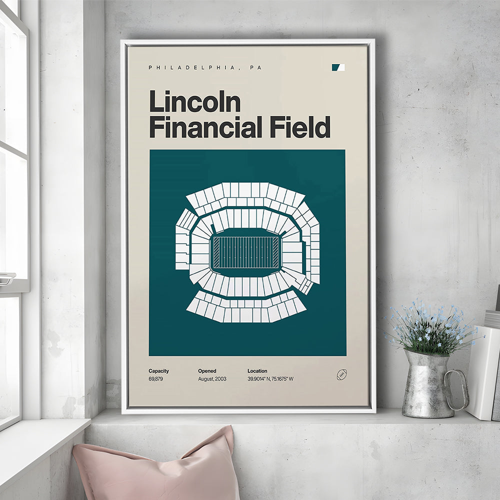 Philadelphia Stadium Print, Lincoln Financial Field Stadium Print, Man Cave Gift, Floating Framed Canvas Print Wall Art