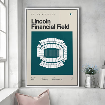 Philadelphia Stadium Print, Lincoln Financial Field Stadium Print, Man Cave Gift, Floating Framed Canvas Print Wall Art