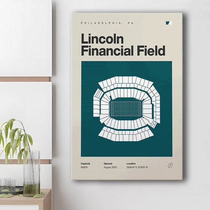 Philadelphia Stadium Print, Lincoln Financial Field Stadium Print, Fan Gifts, Sport Art, Canvas Print Wall Art