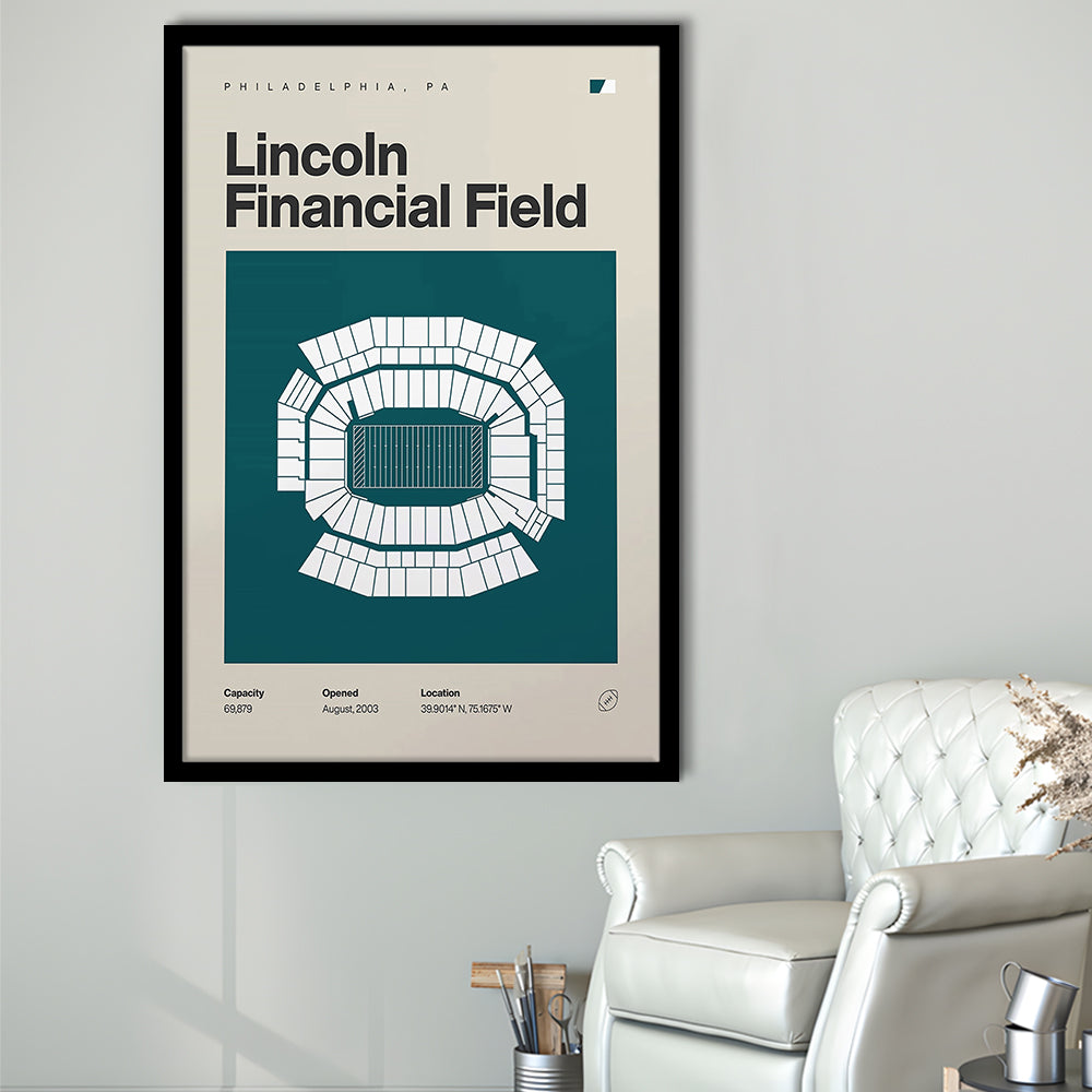 Philadelphia Stadium Print, Lincoln Financial Field Stadium Print, Gifts for him, Sport Art, Framed Art Print Wall Decor