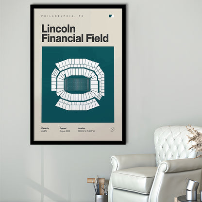Philadelphia Stadium Print, Lincoln Financial Field Stadium Print, Gifts for him, Sport Art, Framed Art Print Wall Decor