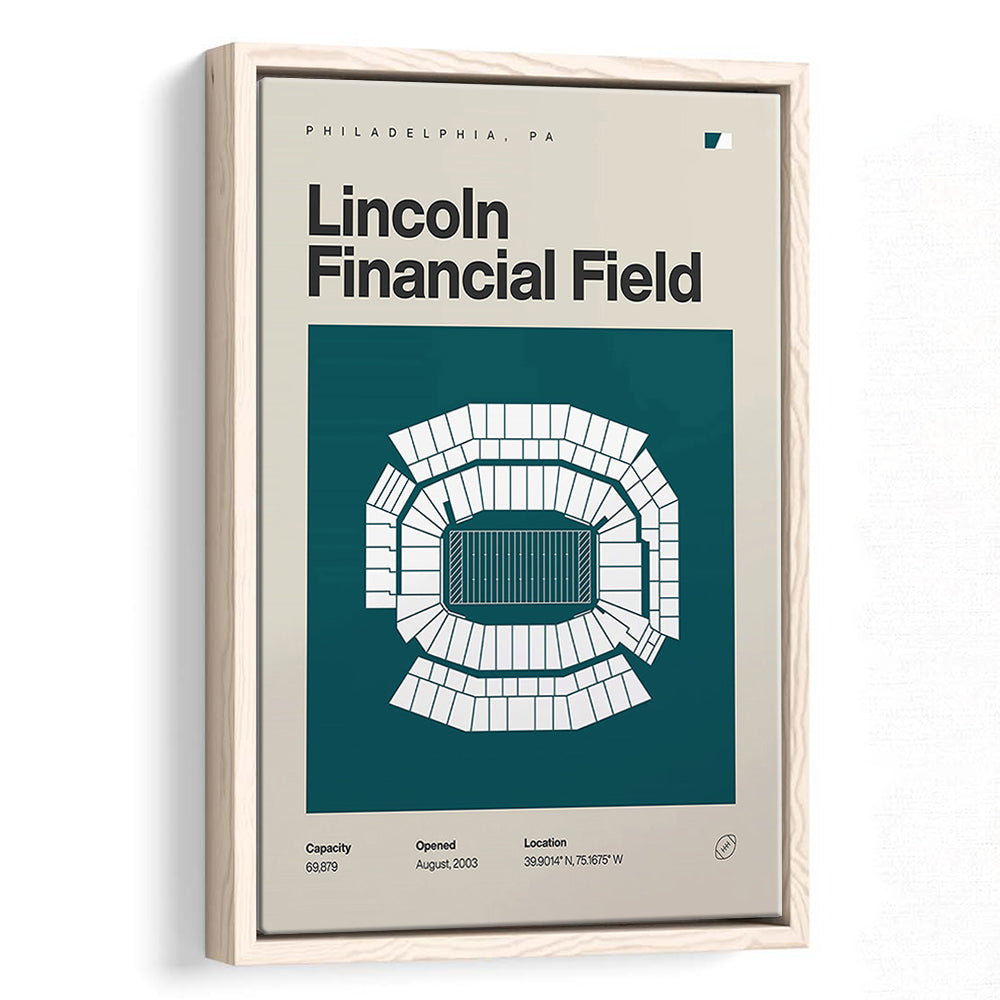 Philadelphia Stadium Print, Lincoln Financial Field Stadium Print, Man Cave Gift, Floating Framed Canvas Print Wall Art