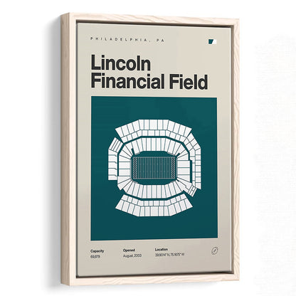 Philadelphia Stadium Print, Lincoln Financial Field Stadium Print, Man Cave Gift, Floating Framed Canvas Print Wall Art