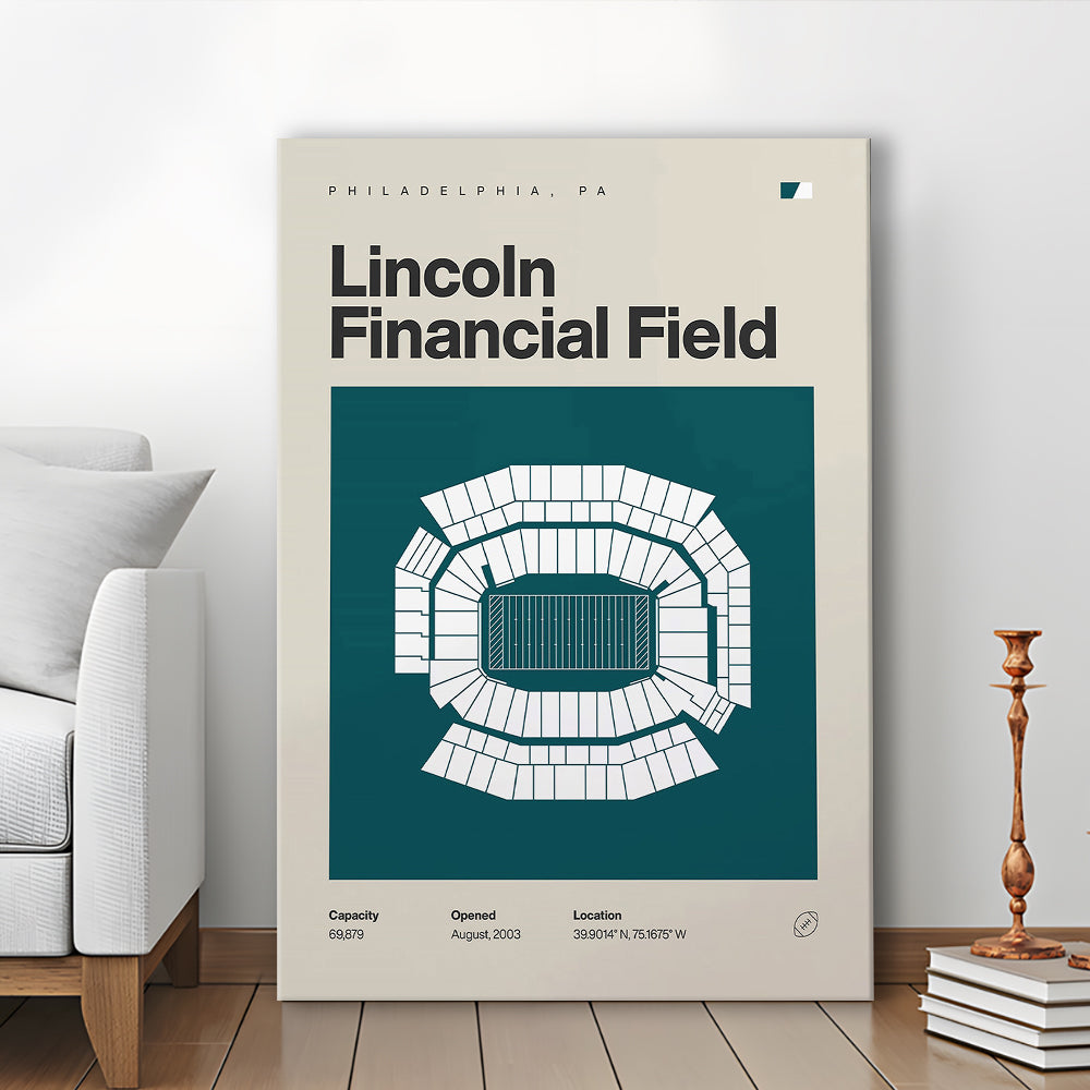 Philadelphia Stadium Print, Lincoln Financial Field Stadium Print, Fan Gifts, Sport Art, Canvas Print Wall Art