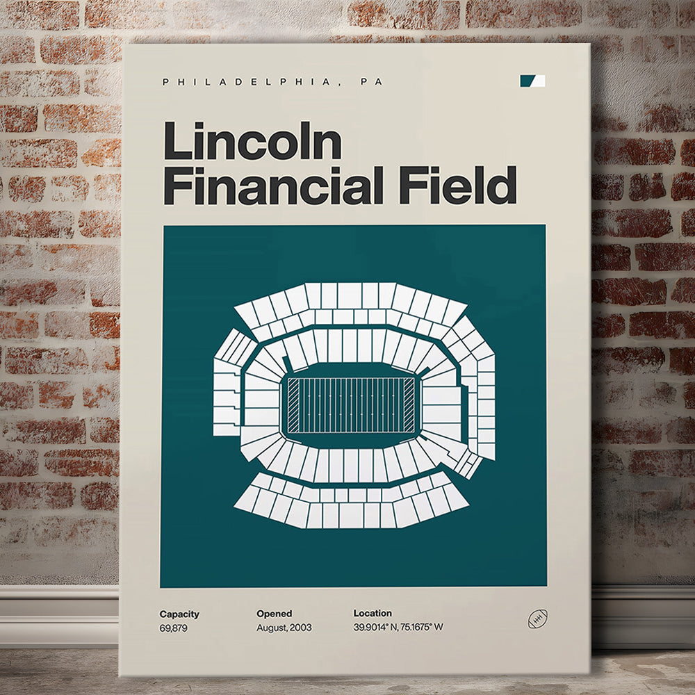 Philadelphia Stadium Print, Lincoln Financial Field Stadium Print, Fan Gifts, Sport Art, Canvas Print Wall Art