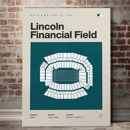 Philadelphia Stadium Print, Lincoln Financial Field Stadium Print, Fan Gifts, Sport Art, Canvas Print Wall Art