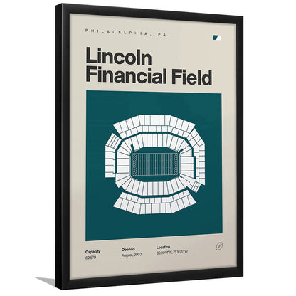 Philadelphia Stadium Print, Lincoln Financial Field Stadium Print, Gifts for him, Sport Art, Framed Art Print Wall Decor