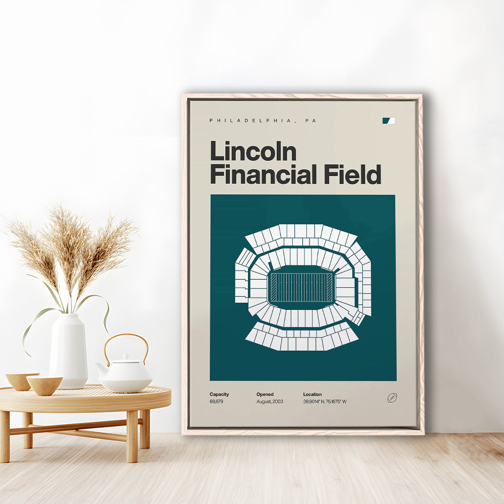 Philadelphia Stadium Print, Lincoln Financial Field Stadium Print, Man Cave Gift, Floating Framed Canvas Print Wall Art