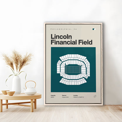 Philadelphia Stadium Print, Lincoln Financial Field Stadium Print, Man Cave Gift, Floating Framed Canvas Print Wall Art