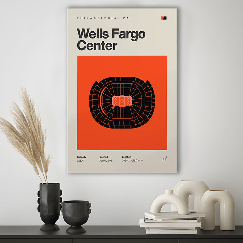 Philadelphia Flyers Stadium Print, Wells Fargo Center Print, Fan Gifts, Sport Art, Canvas Print Wall Art