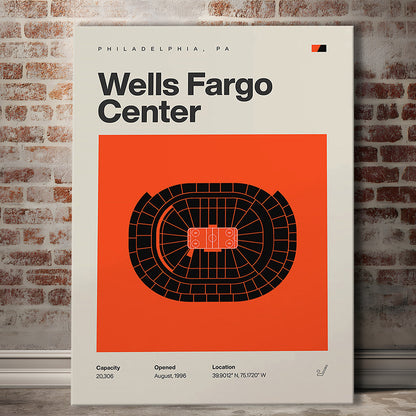 Philadelphia Flyers Stadium Print, Wells Fargo Center Print, Fan Gifts, Sport Art, Canvas Print Wall Art