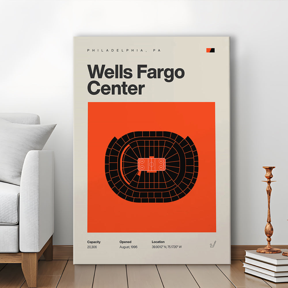 Philadelphia Flyers Stadium Print, Wells Fargo Center Print, Fan Gifts, Sport Art, Canvas Print Wall Art
