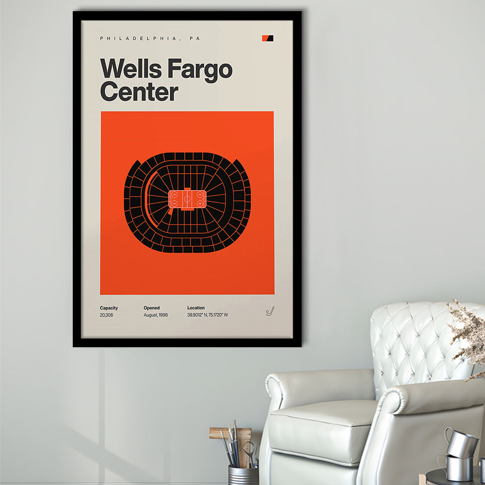 Philadelphia Flyers Stadium Print, Wells Fargo Center Print, Gifts for him, Sport Art, Framed Art Print Wall Decor
