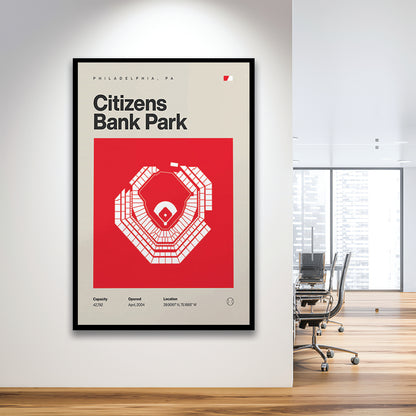 Philadelphia Phillies Stadium Print, Citizens Bank Park Print, Gifts for him, Sport Art, Framed Art Print Wall Decor