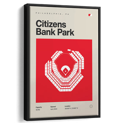 Philadelphia Phillies Stadium Print, Citizens Bank Park Print, Man Cave Gift, Floating Framed Canvas Print Wall Art