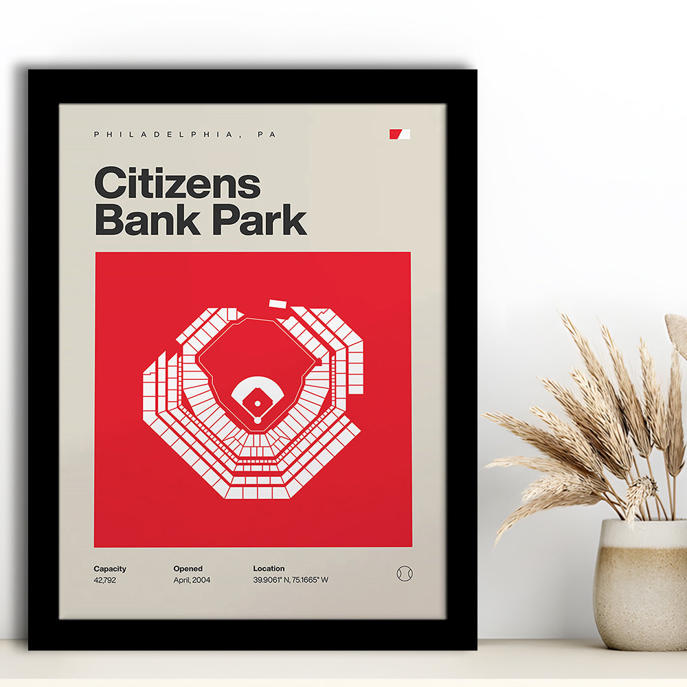 Philadelphia Phillies Stadium Print, Citizens Bank Park Print, Gifts for him, Sport Art, Framed Art Print Wall Decor