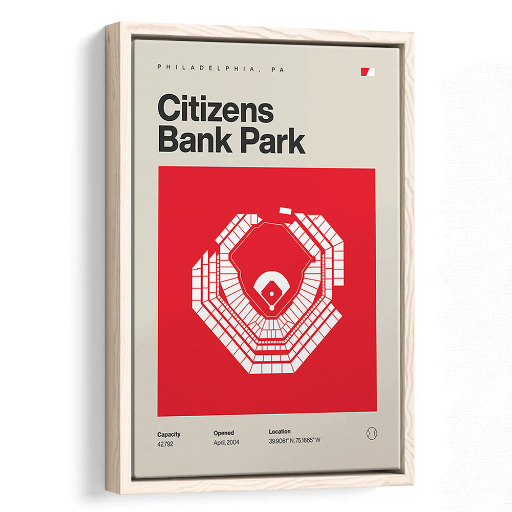 Philadelphia Phillies Stadium Print, Citizens Bank Park Print, Man Cave Gift, Floating Framed Canvas Print Wall Art