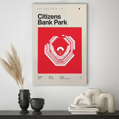 Philadelphia Phillies Stadium Print, Citizens Bank Park Print, Fan Gifts, Sport Art, Canvas Print Wall Art