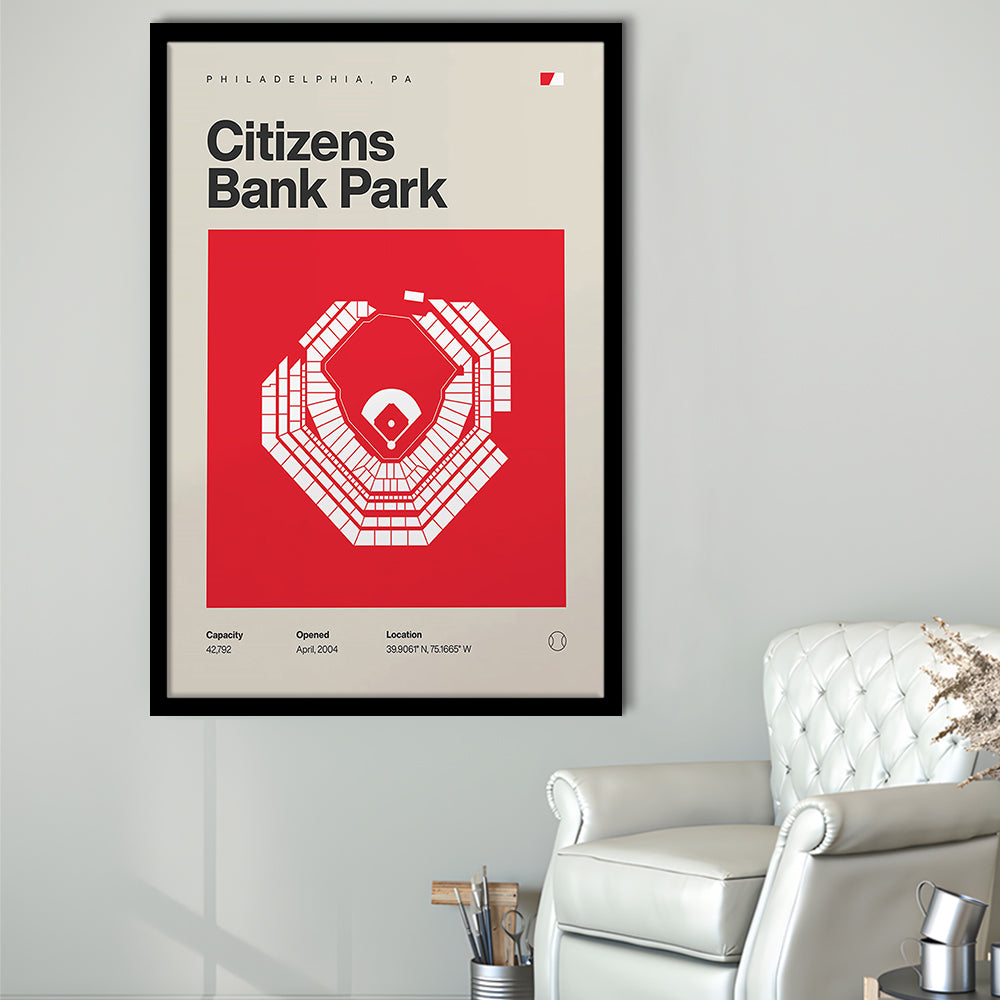 Philadelphia Phillies Stadium Print, Citizens Bank Park Print, Gifts for him, Sport Art, Framed Art Print Wall Decor