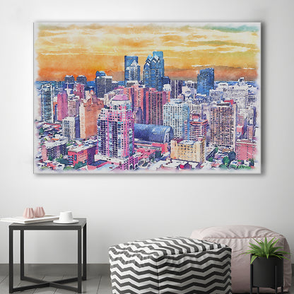 Philadelphia Watercolor, Philadelphia Pennsylvania, Sport Art, Gifts for him, Canvas Print Wall Art