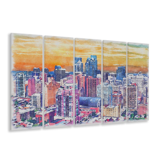 Philadelphia Watercolor, Philadelphia Pennsylvania, Sport Art, Extra Large Canvas Print Wall Art