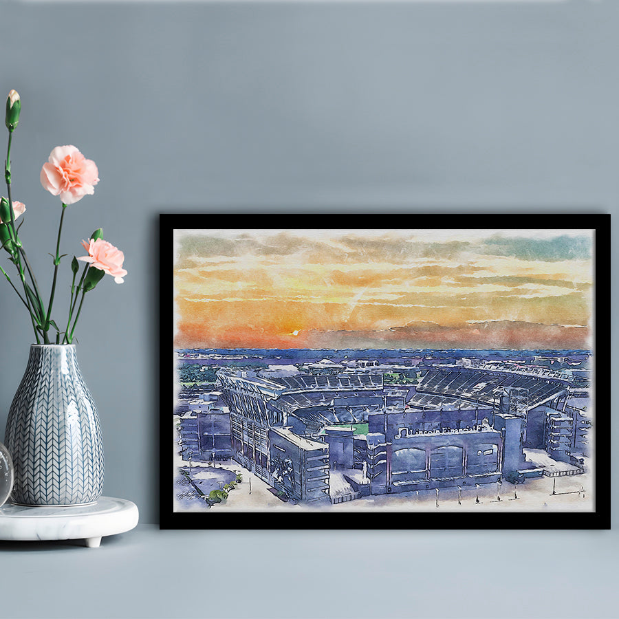 Phili Eagles Stadium, Lincoln Financial Field Watercolor, Sport Gift Art, Framed Art Print Wall Decor