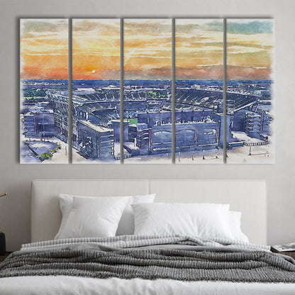 Phili Eagles Stadium, Lincoln Financial Field Watercolor, Sport Art, Extra Large Canvas Print Wall Art