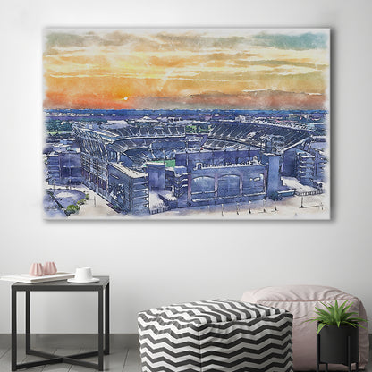 Phili Eagles Stadium, Lincoln Financial Field Watercolor, Sport Art, Gifts for him, Canvas Print Wall Art