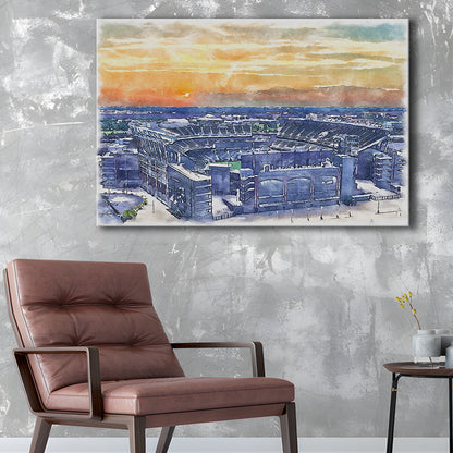 Phili Eagles Stadium, Lincoln Financial Field Watercolor, Sport Art, Gifts for him, Canvas Print Wall Art