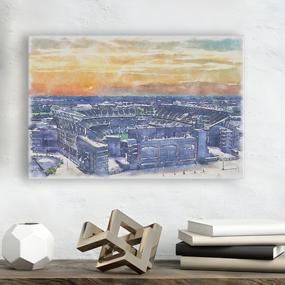 Phili Eagles Stadium, Lincoln Financial Field Watercolor, Sport Art, Gifts for him, Canvas Print Wall Art