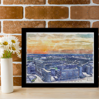Phili Eagles Stadium, Lincoln Financial Field Watercolor, Sport Gift Art, Framed Art Print Wall Decor