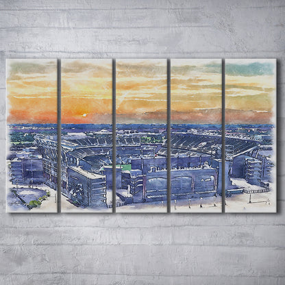 Phili Eagles Stadium, Lincoln Financial Field Watercolor, Sport Art, Extra Large Canvas Print Wall Art