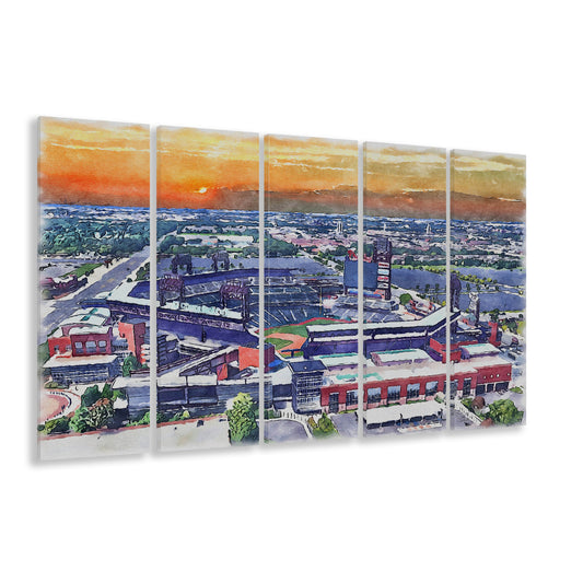 Phillies Painting Stadium Watercolor, Citizens Bank Stadium, Sport Art, Extra Large Canvas Print Wall Art