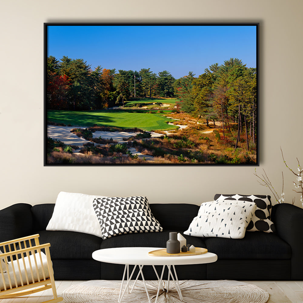Pine Valley Golf Club Hole 18 Pine Valley Golf Courses, New Jersey, Floating Framed Canvas Print Wall Art